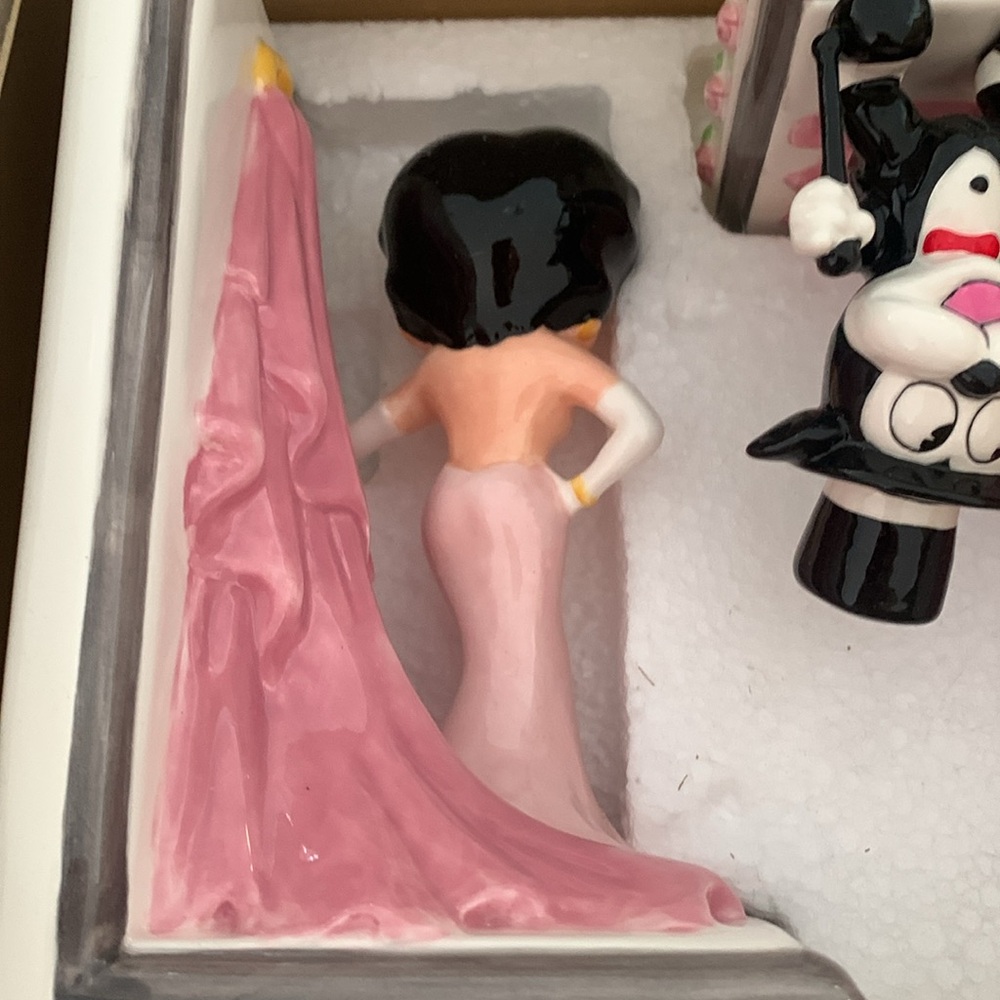 1995 Vintage Betty Boop And Bimbo The Cat Cartoon Character Bookends NEW MINT - Picture 5 of 9